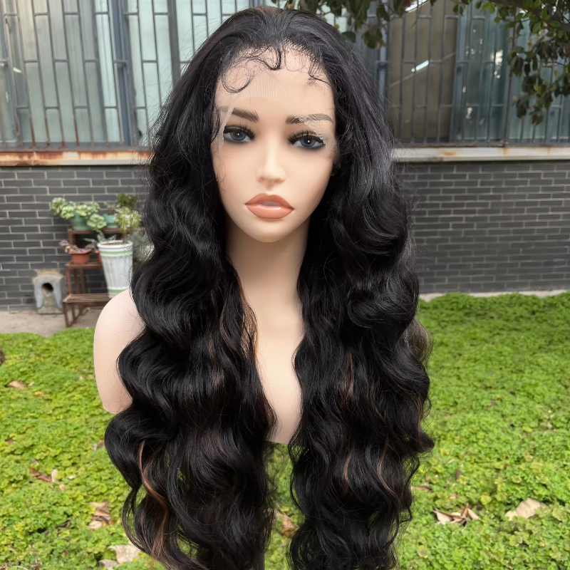 Synthetic Wig with Flowy Waves